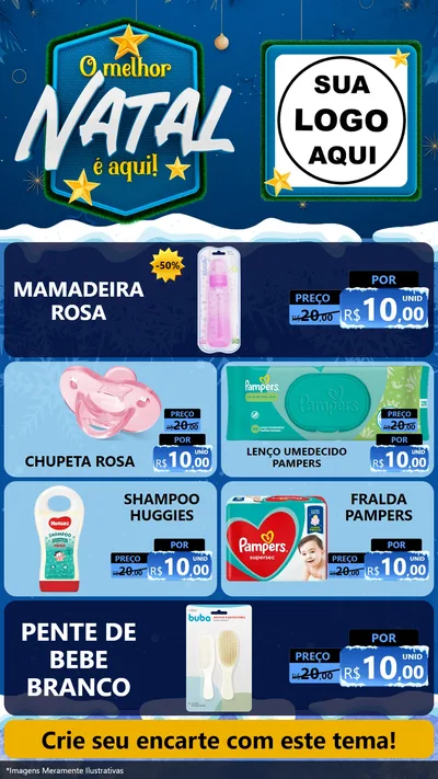 Modelo de TV para TV Vertical com o tema O Melhor Natal É Aqui! para Bebês