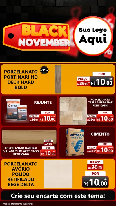 Modelo de TV para TV Vertical com o tema Black November para Pisos e revestimentos