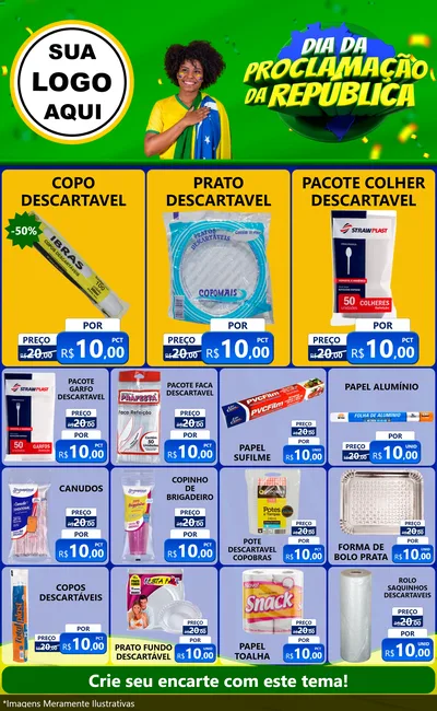 Modelo de Encarte para Encarte Grande com o tema Dia Da Proclamação Da República para Embalagens