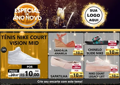 Modelo de Encarte para Encarte A4 Horizontal com o tema Especial de Ano Novo para Calçados