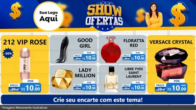 Modelo de TV para TV Horizontal com o tema Show de Ofertas para Perfumes