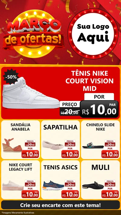 Modelo de Rede Social para Stories com o tema Março de Ofertas! para Calçados