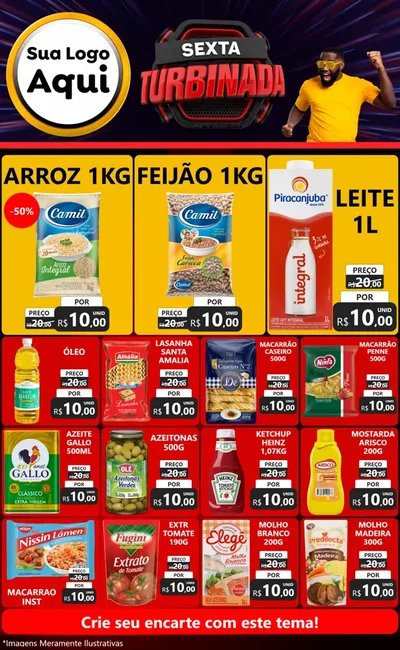 Modelo de Encarte para Encarte Grande com o tema Sexta Turbinada para Supermercado