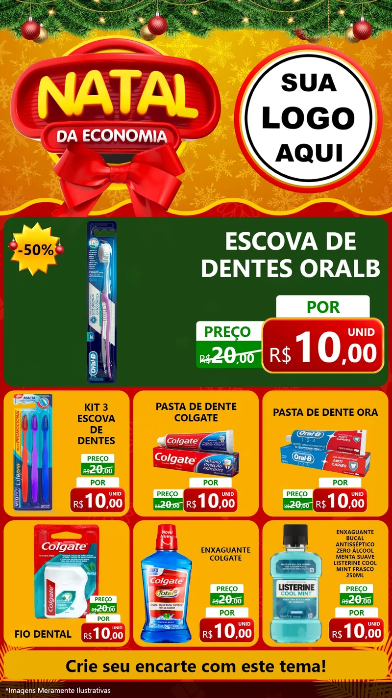 Modelo de Rede Social para Stories com o tema Natal da Economia para Higiene Pessoal