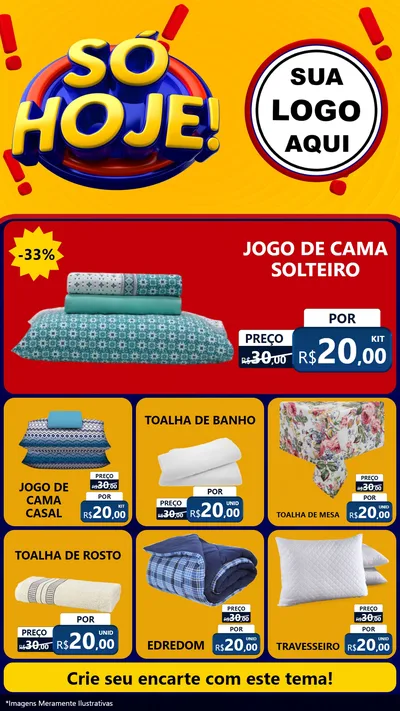 Modelo de Rede Social para Stories com o tema Só Hoje! para Cama, Mesa e Banho