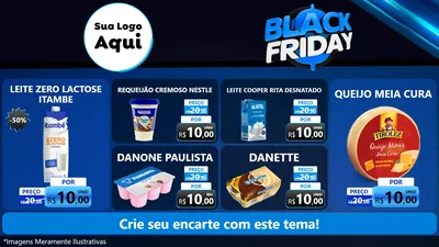 Modelo de TV para TV Horizontal com o tema Black Friday para Frios e Laticínios
