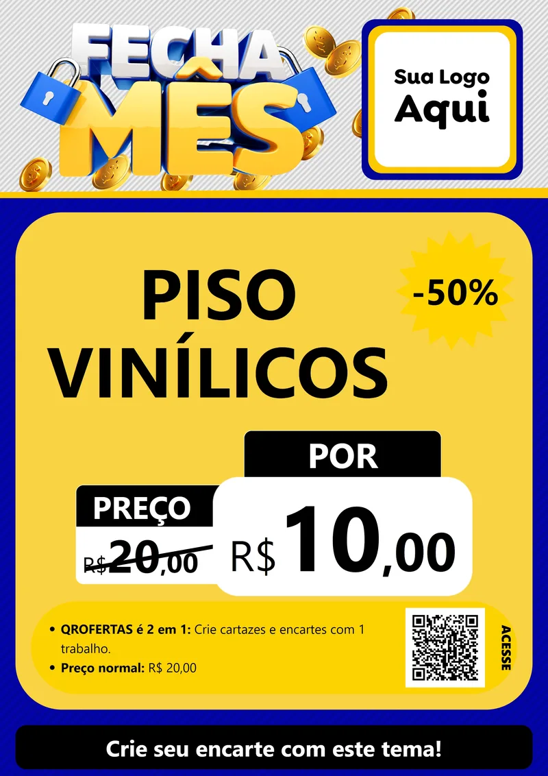 Modelo de Cartaz para Cartaz A4 Vertical com o tema Fecha Mês para Material para Construção