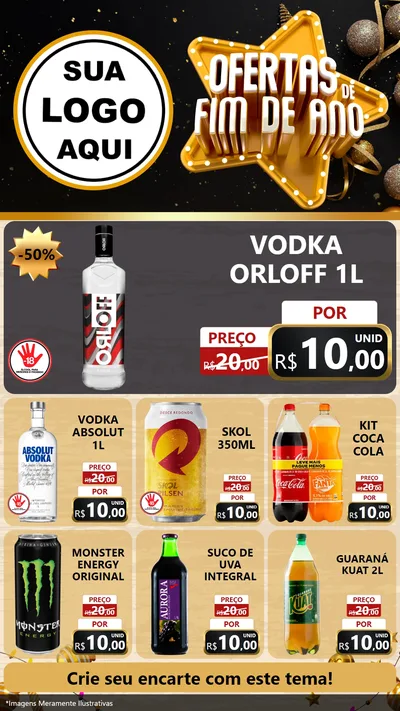 Modelo de Rede Social para Stories com o tema Ofertas de Fim de Ano para Distribuidora de bebidas