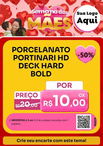 Modelo de Cartaz para Cartaz A4 Vertical com o tema Semana Das Mães para Pisos e revestimentos
