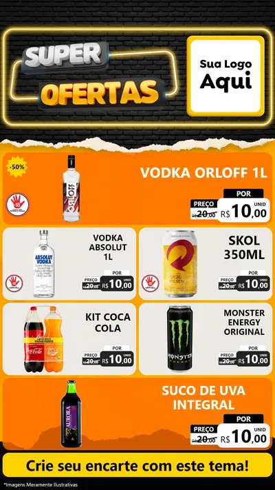 Modelo de TV para TV Vertical com o tema Super Ofertas para Distribuidora de bebidas