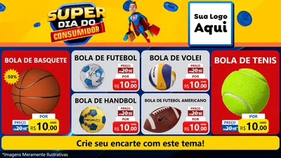 Modelo de TV para TV Horizontal com o tema Super Dia do Consumidor para Artigos Esportivos