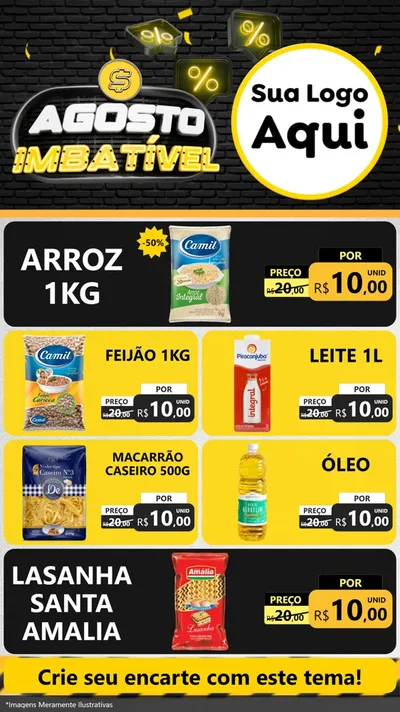 Modelo de TV para TV Vertical com o tema Agosto Imbatível para Supermercado
