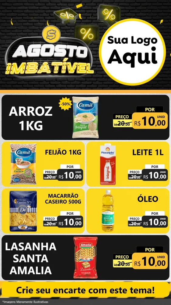 Modelo de TV para TV Vertical com o tema Agosto Imbatível para Supermercado