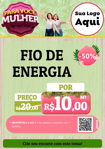 Modelo de Cartaz para Cartaz A4 Vertical com o tema Para Você Mulher para Materiais Elétricos
