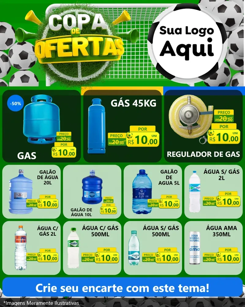 Modelo de Rede Social para Feed Instagram com o tema Copa De Ofertas para Água e gás