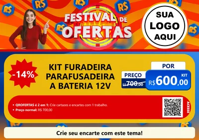 Modelo de Cartaz para Cartaz A4 Horizontal com o tema Festival de Ofertas para Maquinas e Ferramentas