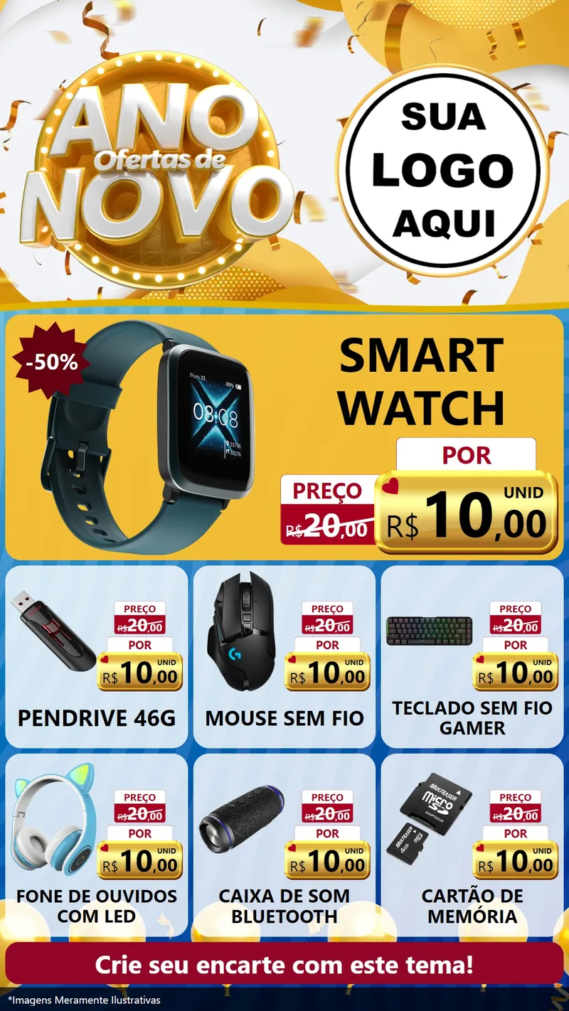 Modelo de Rede Social para Stories com o tema Ofertas de Ano Novo para Informática