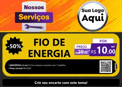 Modelo de Cartaz para Cartaz A4 Horizontal com o tema Nossos Serviços para Materiais Elétricos
