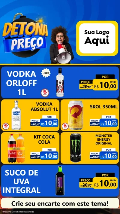 Modelo de TV para TV Vertical com o tema Detona Preços para Distribuidora de bebidas