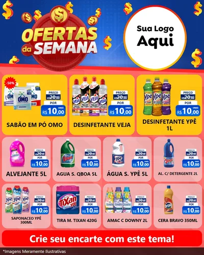 Modelo de Rede Social para Feed Instagram com o tema Ofertas Da Semana para Produtos de Limpeza