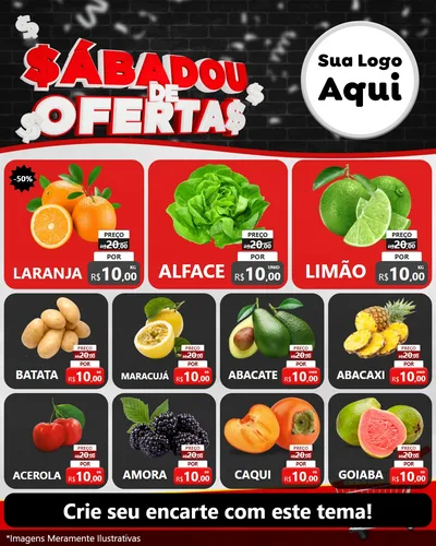 Modelo de Rede Social para Feed Instagram com o tema Sabadou de Ofertas para Hortifrúti