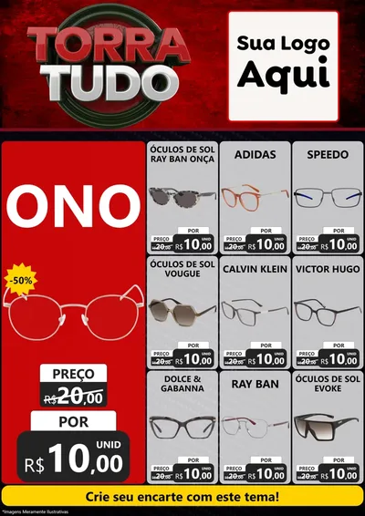 Modelo de Encarte para Encarte A4 Vertical com o tema Torra Tudo para Óticas
