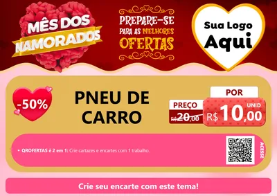 Modelo de Cartaz para Cartaz A4 Horizontal com o tema Mês dos Namorados para Auto peças
