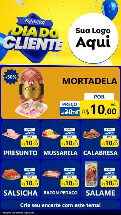 Modelo de Rede Social para Stories com o tema Especial Dia do Cliente para Frios e Laticínios