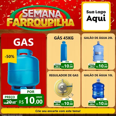 Modelo de Rede Social para Feed Facebook com o tema Semana Farroupilha para Água e gás