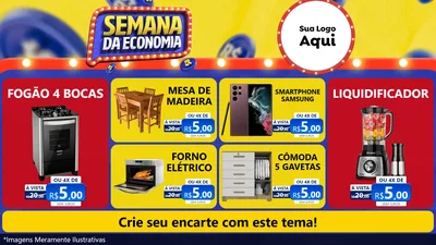 Modelo de TV para TV Horizontal com o tema Semana da Economia para Móveis e Eletro