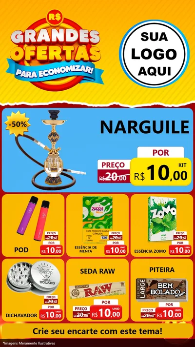 Modelo de Rede Social para Stories com o tema Grandes Ofertas Para Economizar! para Tabacaria
