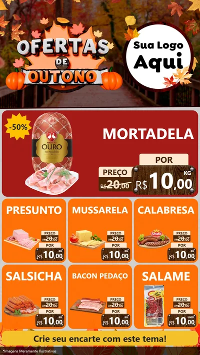 Modelo de Rede Social para Stories com o tema Ofertas de Outono para Frios e Laticínios