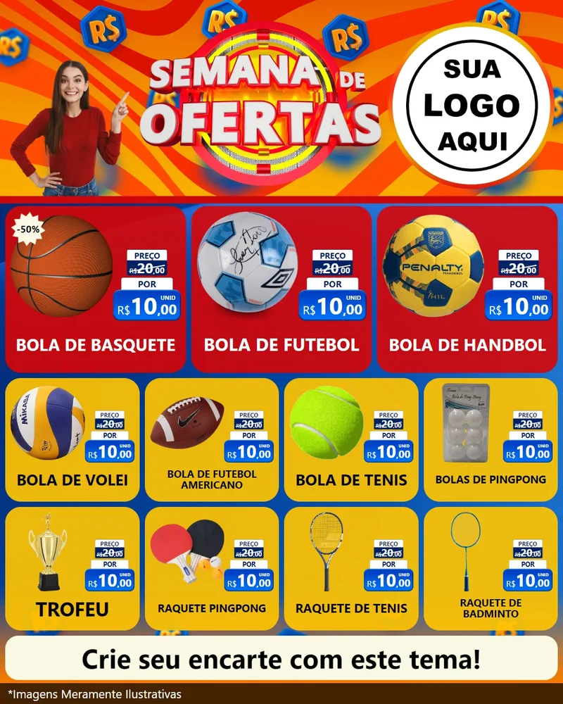 Modelo de Rede Social para Feed Instagram com o tema Semana de Ofertas para Artigos Esportivos