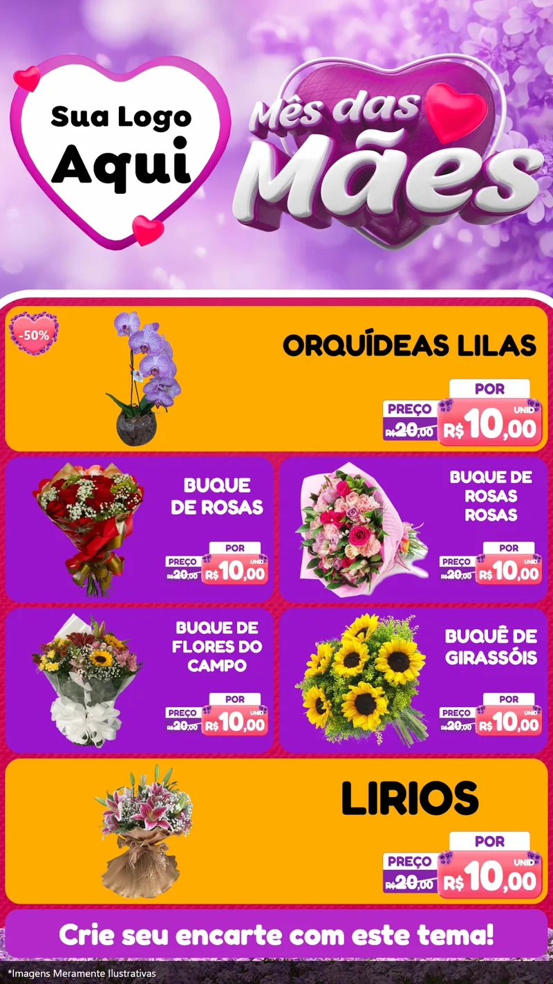 Modelo de TV para TV Vertical com o tema Mês das Mães para Floricultura e jardim