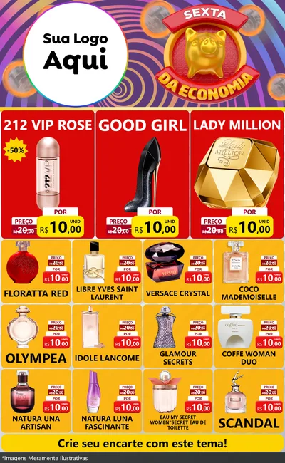 Modelo de Encarte para Encarte Grande com o tema Sexta da Economia para Perfumes