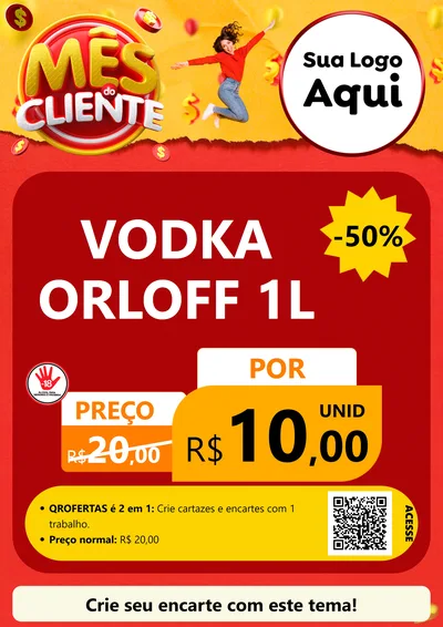 Modelo de Cartaz para Cartaz A4 Vertical com o tema Mês do Cliente para Distribuidora de bebidas