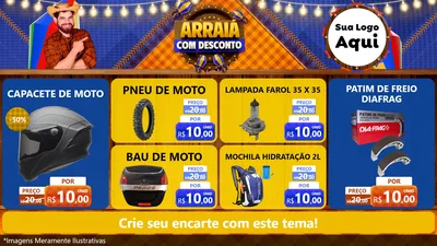 Modelo de TV para TV Horizontal com o tema Arraiá Com Desconto para Moto peças