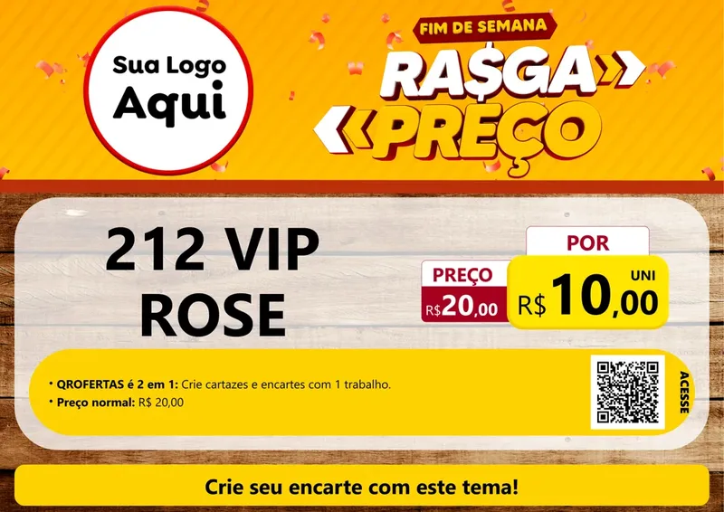 Modelo de Cartaz para Cartaz A4 Horizontal com o tema Fim de Semana Rasga Preços para Perfumes