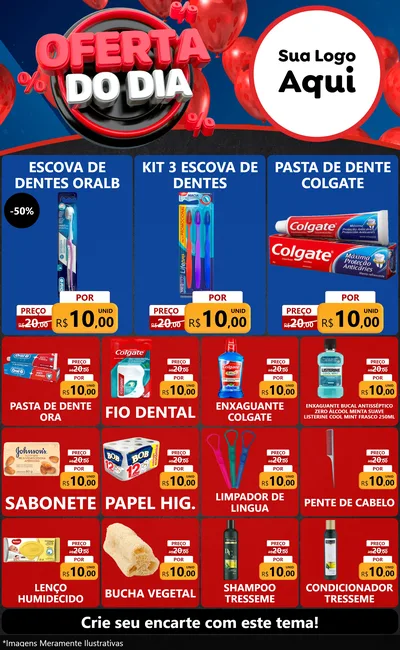 Modelo de Encarte para Encarte Grande com o tema Oferta do Dia para Higiene Pessoal