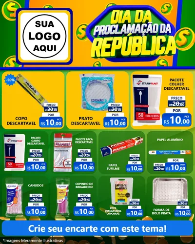 Modelo de Rede Social para Feed Instagram com o tema Dia Da Proclamação da República para Embalagens