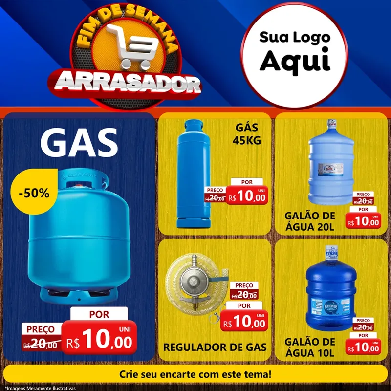 Modelo de Rede Social para Feed Facebook com o tema Fim De Semana Arrasador para Água e gás