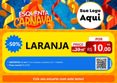 Modelo de Cartaz para Cartaz A4 Horizontal com o tema Esquenta de Carnaval para Hortifrúti