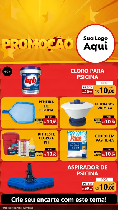Modelo de TV para TV Vertical com o tema Promoção para Produtos para Piscina