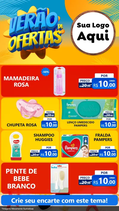 Modelo de TV para TV Vertical com o tema Verão de Ofertas para Bebês