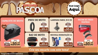 Modelo de TV para TV Horizontal com o tema Ofertas de Páscoa para Moto peças