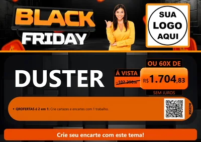 Modelo de Cartaz para Cartaz A4 Horizontal com o tema Black Friday para Concessionaria de Carros