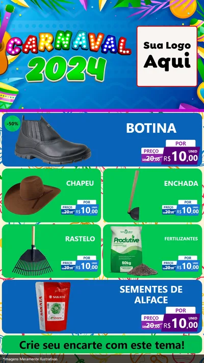 Modelo de TV para TV Vertical com o tema Carnaval 2027 para Agropecuária