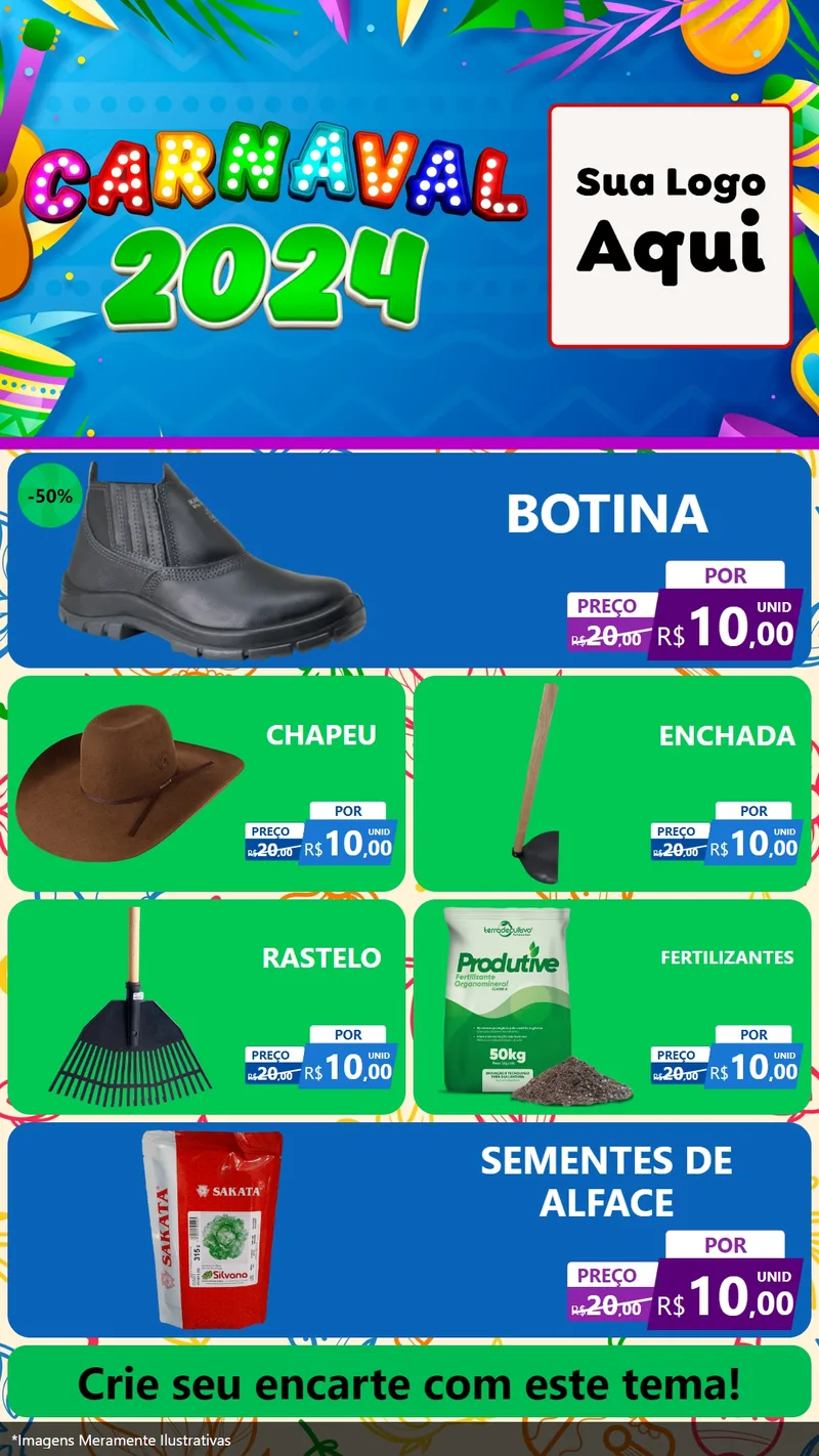 Modelo de TV para TV Vertical com o tema Carnaval 2027 para Agropecuária
