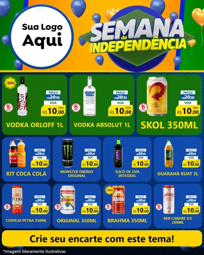 Modelo de Rede Social para Feed Instagram com o tema Semana da Independência para Distribuidora de bebidas
