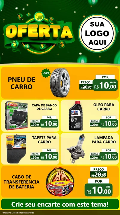 Modelo de TV para TV Vertical com o tema Oferta para Auto peças